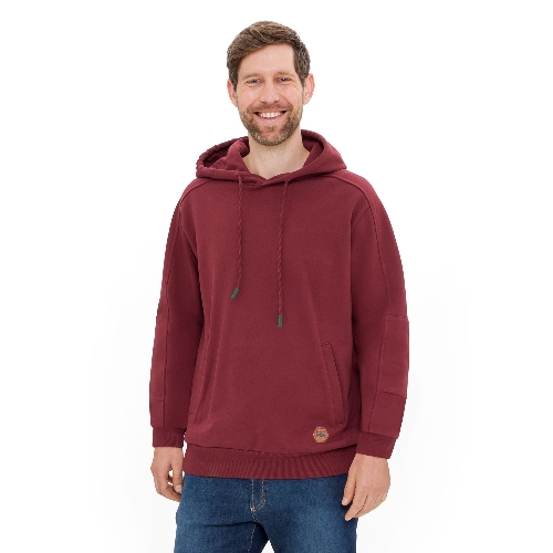 Sweat-Kapuzenpullover aus reiner Bio-Baumwolle,  rubin