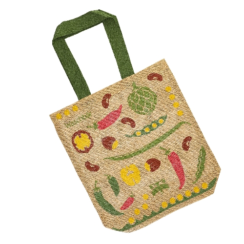 Jutetasche mit Gemüseprint