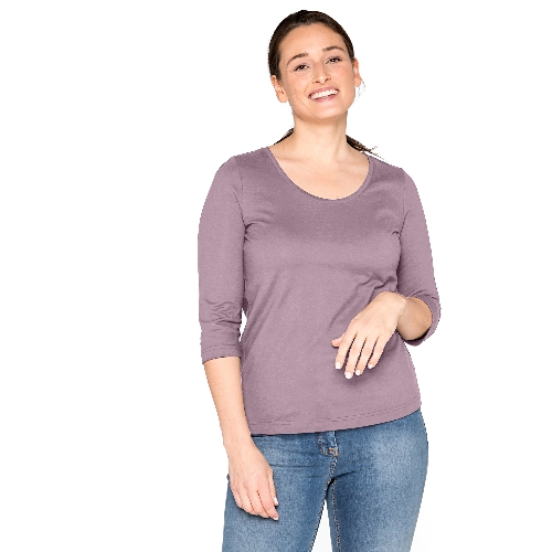 Shirt mit 3/4-Arm aus reiner Bio-Baumwolle,  malve 36