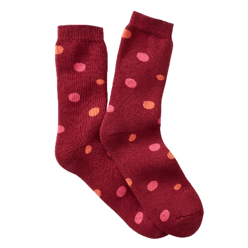 Frotteesocken „Punkte“ aus Bio-Baumwolle,  rubin 37/38
