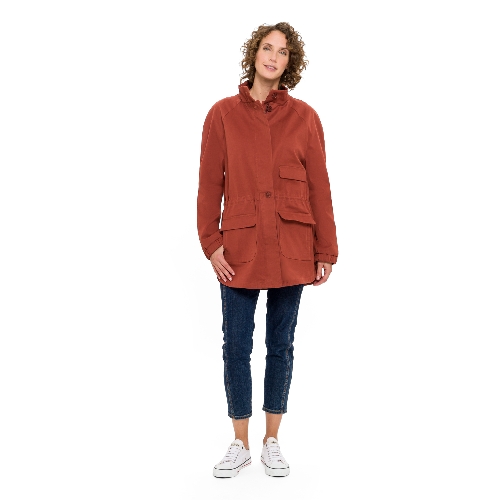 Parka aus Bio-Baumwoll-Gabardine,  kastanie 38