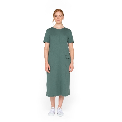 Jerseykleid in H-Linie aus Bio-Baumwolle,  seegras 36/38