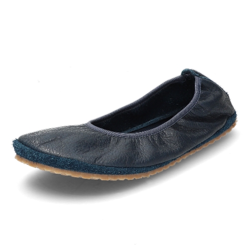 Barfußschuh Ballerina aus Bio-Leder,  nachtblau 36