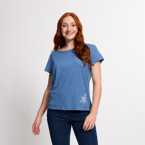 T-Shirt aus Hanf und Bio-Baumwolle,  saphir