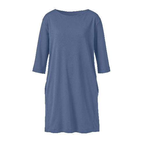 Jerseykleid aus reiner Bio-Baumwolle,  taubenblau 36
