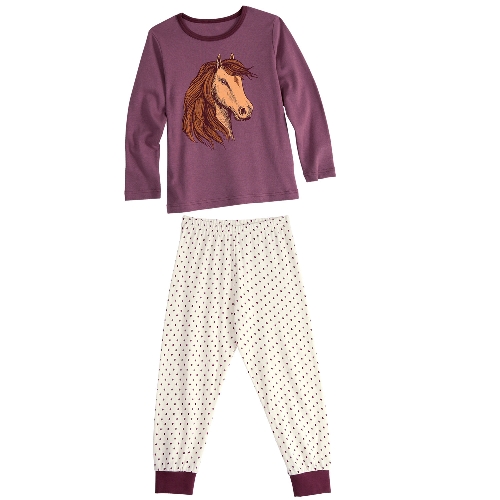 Pyjama für Pferde-Fans,  mauve 86/92