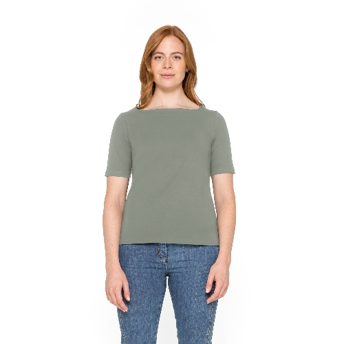 Tailliertes T-Shirt aus Bio-Baumwolle,  schilf 36