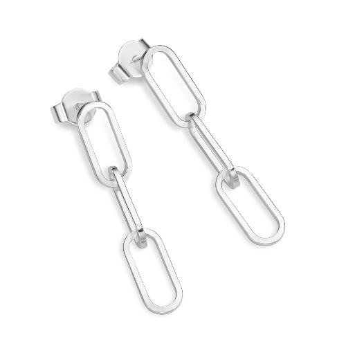 Ohrhänger „Paperclip“,  silber Einheitsgröße