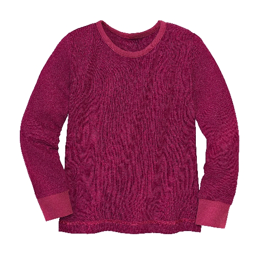 Langarmshirt aus Bourretteseide,  bordeaux 134/140