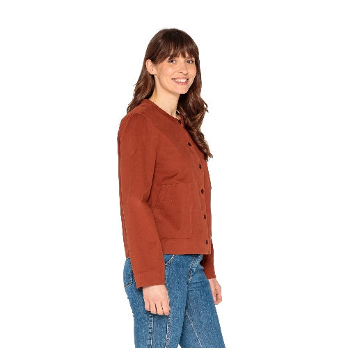 Jacke aus Bio-Baumwoll-Gabardine,  kastanie 44